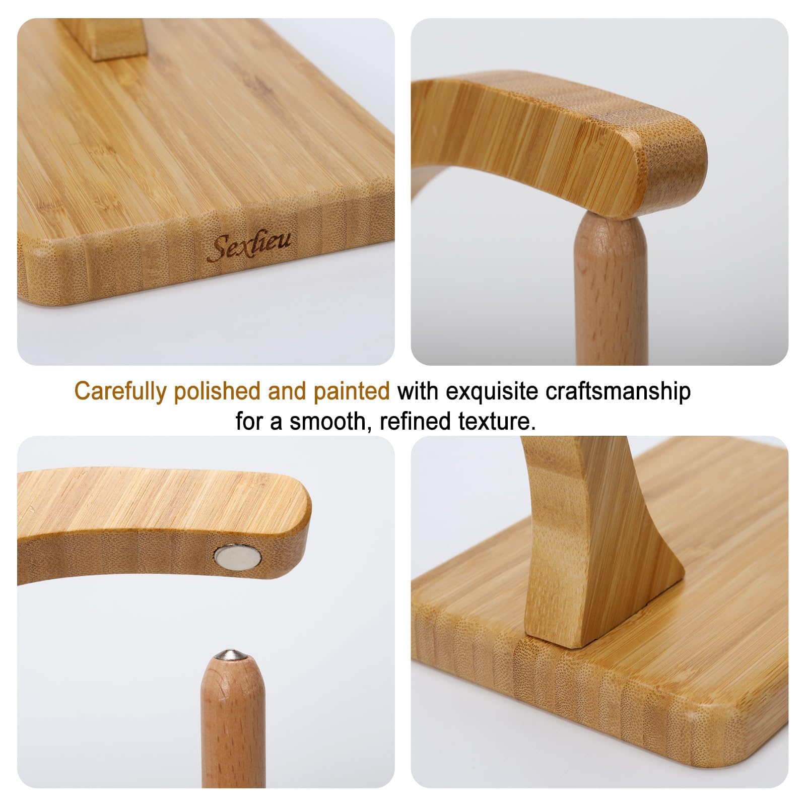 Soporte de hilo para ganchillo y tejer, soporte magnético de madera, ideal para accesorios de ganchillo, accesorios de tejer, regalos geniales para ganchillo y amantes del tejido (natural)