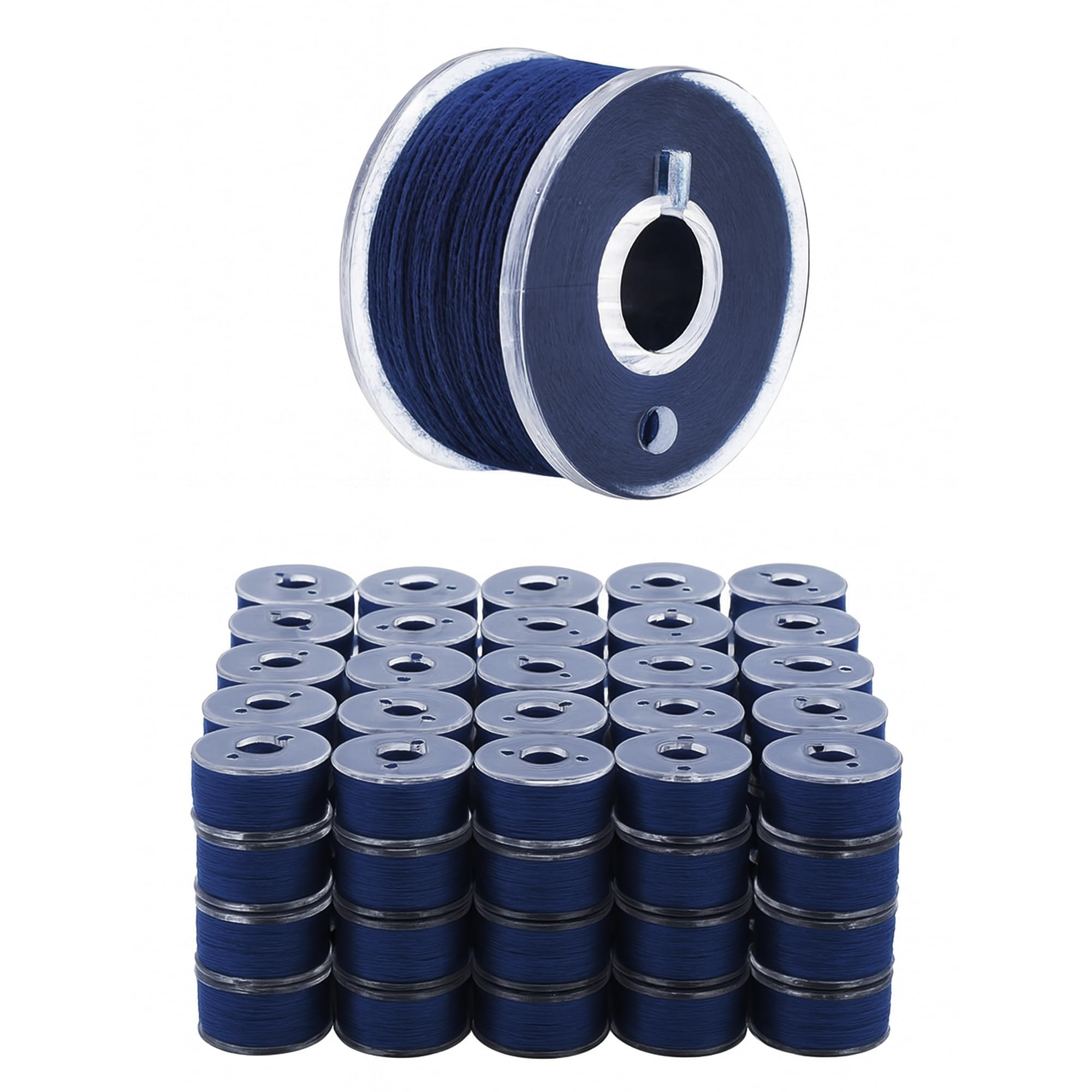 Mandala Crafts 144 Navy Blue SA156 Prewound Bobbins for Singer Sewing Machine -15J SA156 Prefilled Bobbin Thread for Brother Sewing Machine and Embroidery