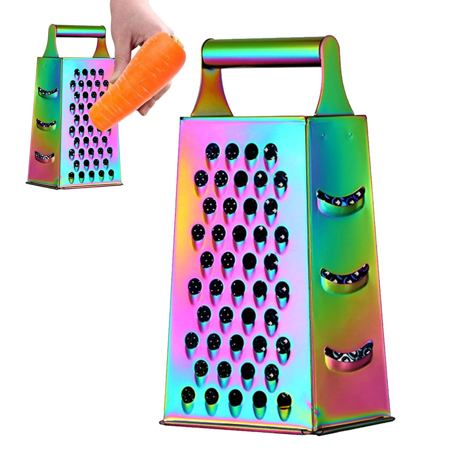 3NH® Graters for Kitchen, Stainless Steel Four Sided Handheld Food