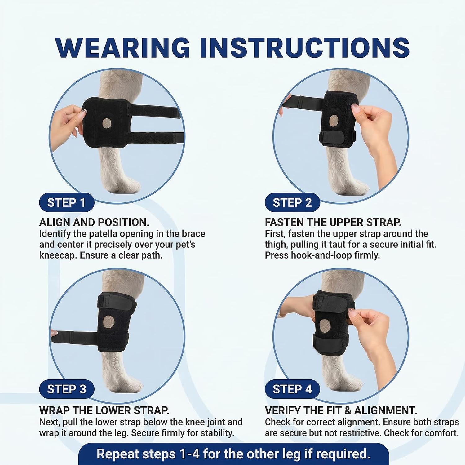 Dog Front Leg Brace 2 Pack for Luxating Patella, Arthritis – Adjustable Dog Leg Sleeve for Front & Rear Leg Support, Arthritis & Injury Recovery for Support Joint Recovery, Large Dog Knee Brace
