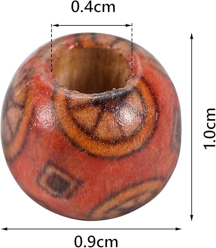 Miniatura 5 de HOUSWEETY 100 cuentas espaciadoras de madera pintada natural de 0.39 pulgadas (0.394in), cuentas redondas sueltas de madera para hacer joyas,