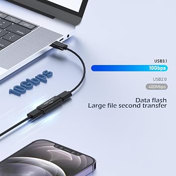 USB C Female to Female Connector, 5Pack Type-C Coupler Supports Up to 10Gbps Data Transfer and 100W Fast Charging