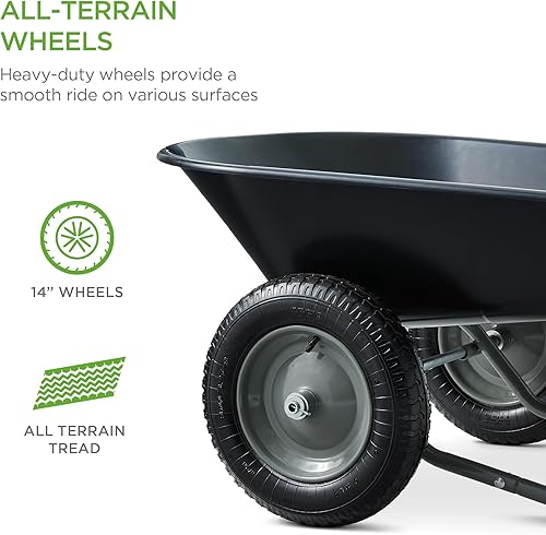 Vista 56 de Best Choice Products carretilla de jardín para hogar con doble rueda