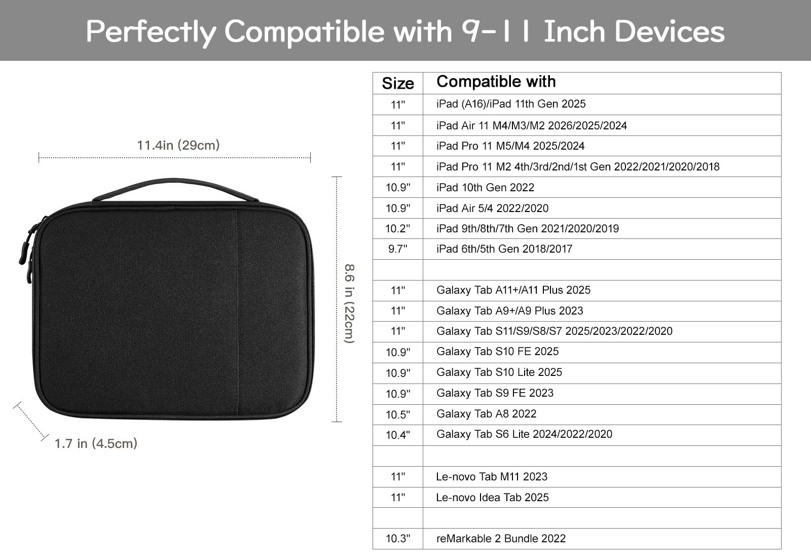 Dadanism Organizer Cavi Borsa da Viaggio Organizzatore Cavi, Organizzatore di Accessori da Viaggio a Doppio Strato per Tablet, Cavi, Phone, Caricatore, Chiavetta USB, Power Bank, Hard Disk, Nero