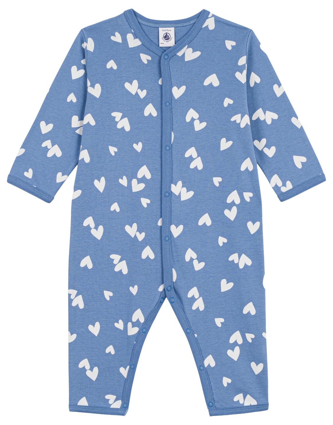 Petit Bateau Baby-Schlafanzug aus Baumwolle ohne Füße mit Herzmuster