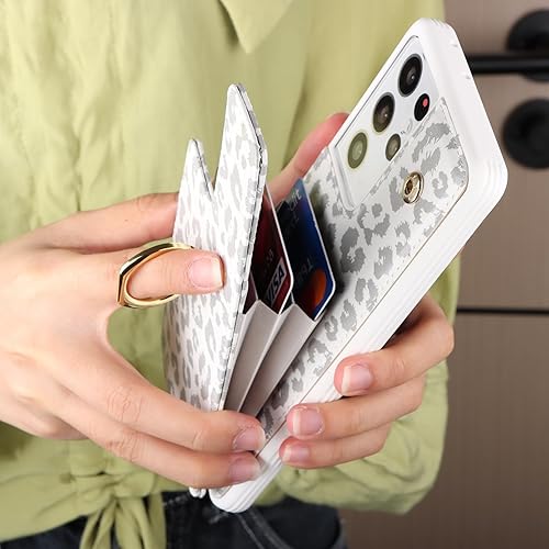 Miniatura 10 de Jaorty Funda para Samsung Galaxy S21 Ultra con tarjetero para mujeres y niñas (6.8 pulgadas), funda tipo cartera no para S21 con anillo de rotación