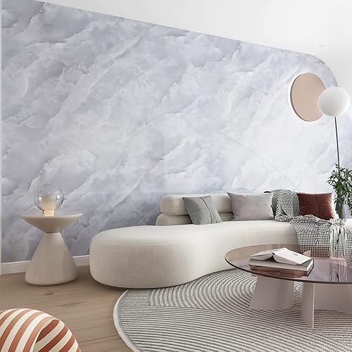 Miniatura 2 de Papel tapiz de contacto de mármol blanco y gris de 15.74 x 354.3 pulgadas, impermeable, para despegar y pegar, para cocina, papel tapiz extraíble