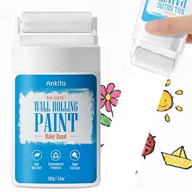Tinta branca para parede, retoque de tinta de parede de secagem rápida para parede interna e externa, kit à base de água e baixo odor com pincel de rolo, para teto, madeira, metal, baixo COV, 100 ml