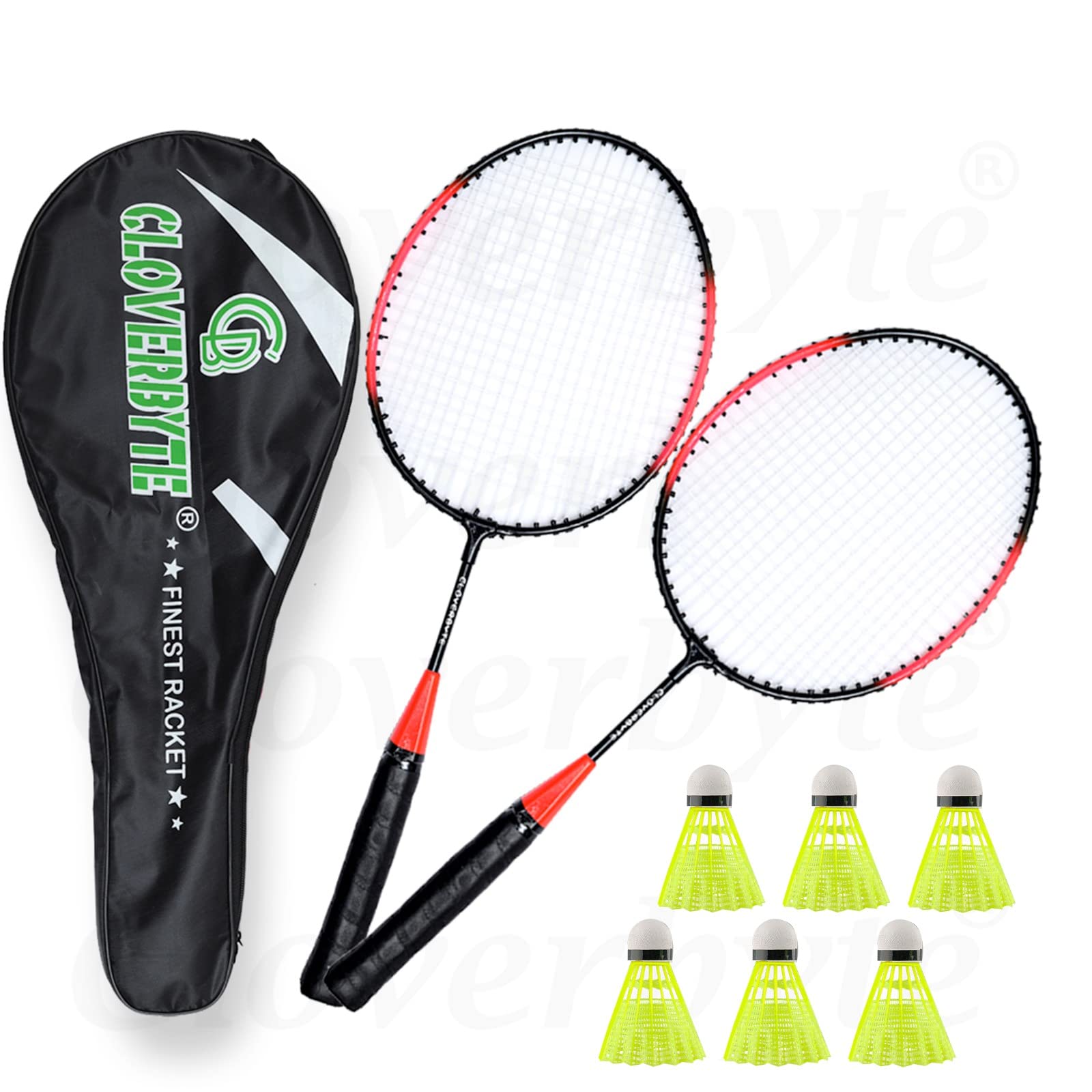 CLOVERBYTE Exotic Kids Racket Set with 6 Shuttlecock and Cover for Kids Badminton Kit