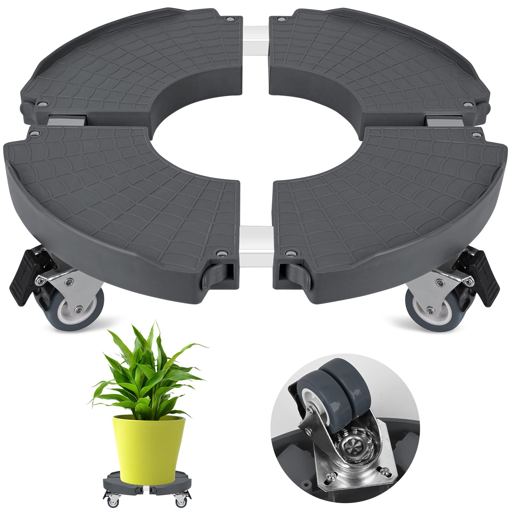 Rolling Plant Caddy Stands - 2 Pack, Heavy Duty -12