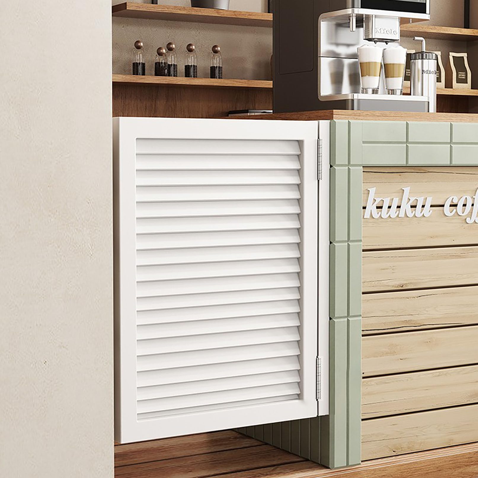 Pounjsd Partition Swinging Doors 50cm, Solid Wood Retro Cowboy Door, Interior Retro louvered Butler Door, Kitchen Restaurant Partition Swing Cafe Doors, Half Waist, for Bars, porches