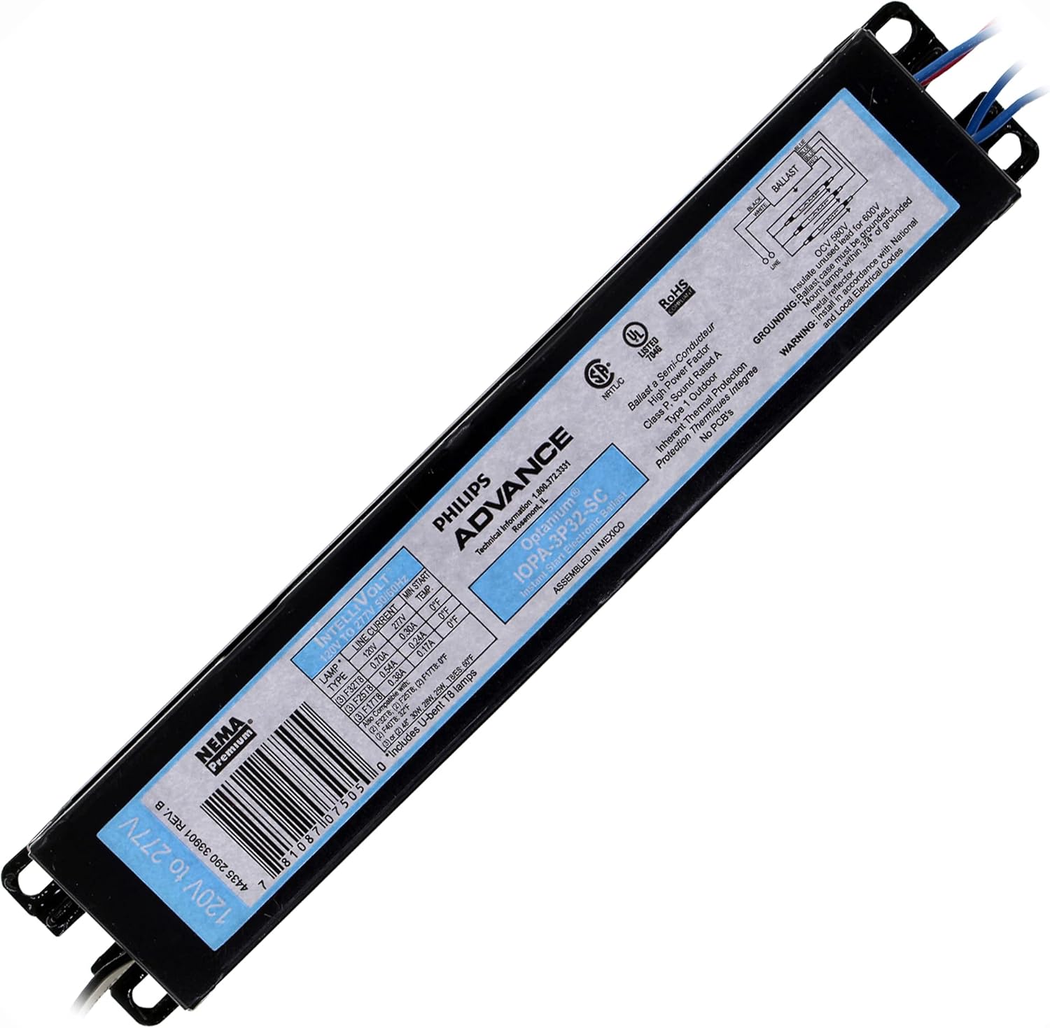 Advance IOPA3P32SC Fluorescent Ballast, 3Lamp, F32T8