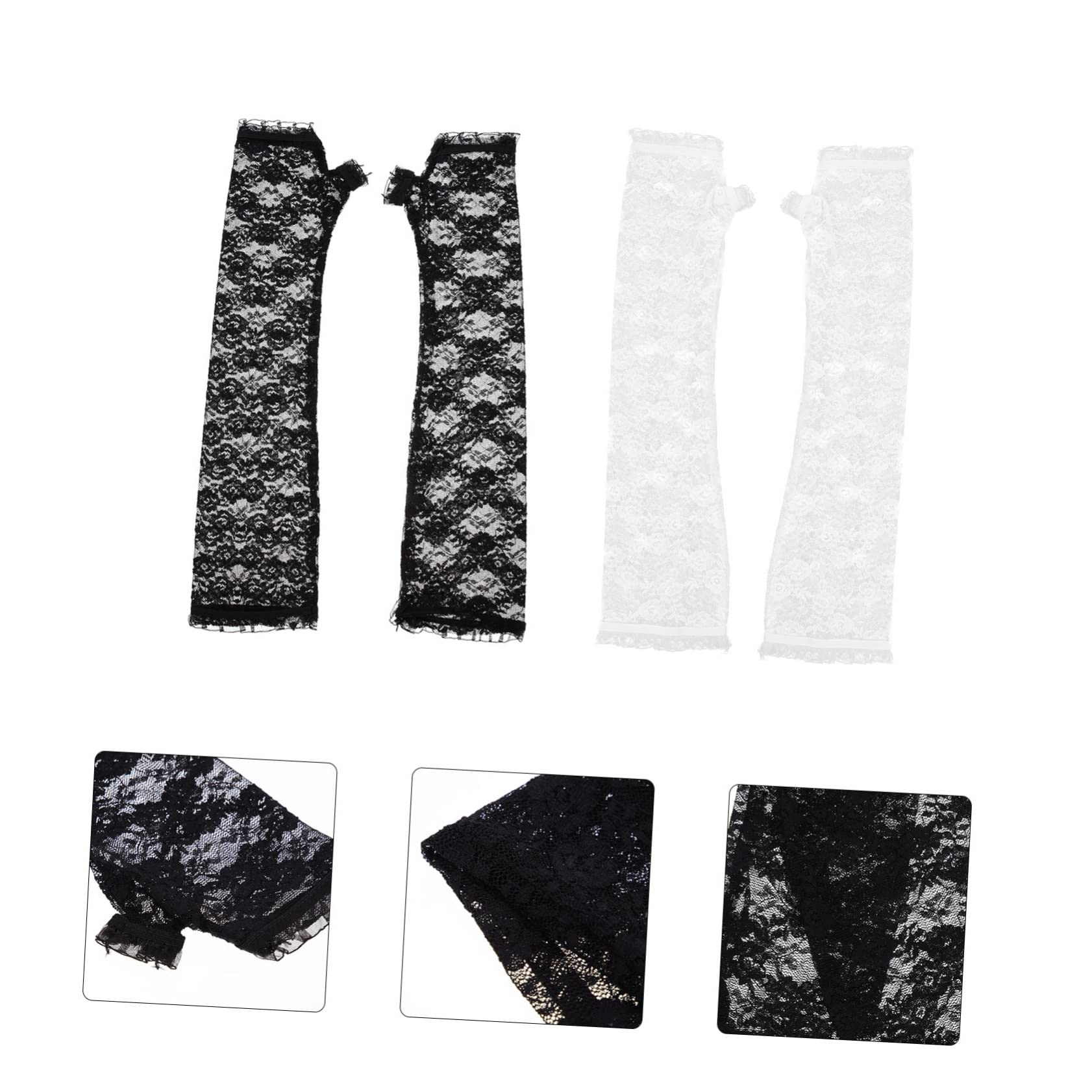 SHERCHPRY Guantes De Flores De Medio Dedo Guantes Calientes Accesorios Rave Mangas De Brazo UV Guantes De Sol Manga De Brazo Deportivo Manga del Brazo De Protección UV Cordón