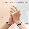TOTWOO Long Distance Touch Bracelets with Vibration Function Smart Jewellery His and Hers Couples Matching Bracelets Sun and Moon Pattern Couple Gifts Pair One-to-One via Bluetooth Love Relationship
