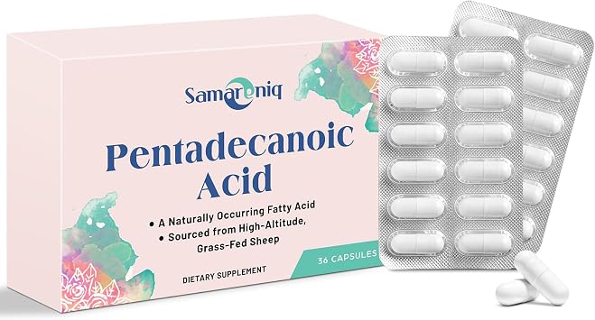 Pentadecanoic Acid Supplement | 300mg C15:0 Formula | High-Altitude Grass-Fed Sheep Milk Source | Blister-Sealed Capsules (1 Pack)