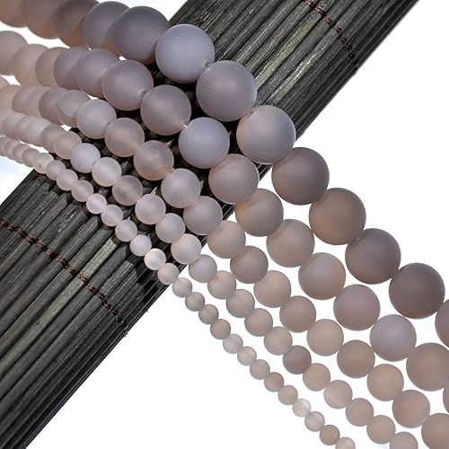 Miniatura 9 de AD Beads Hermosas cuentas sueltas redondas de piedras preciosas mate naturales de 0.157-0.472 in (0.315 in, 33 amazonita mate)