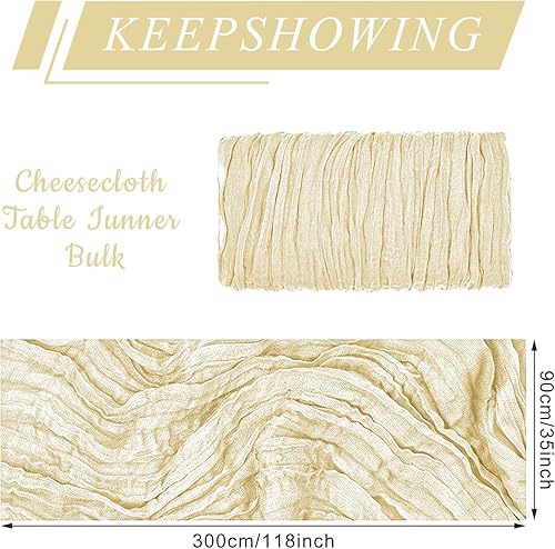 Miniatura 9 de Paquete de 12 caminos de mesa de estopa, gasa bohemia, decoración de boda, camino de mesa romántico para bodas, fiestas de cumpleaños (35 x 118