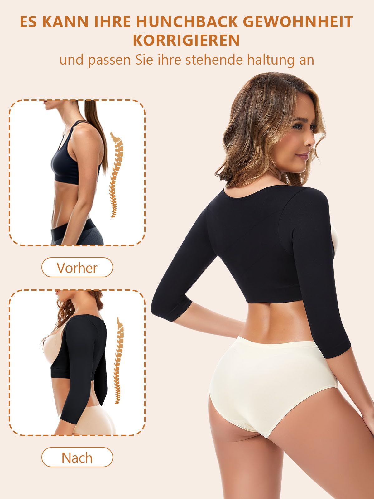Joyshaper Hauts Sculptants Femme Bras Minceur Manches Haut Soutien Compression Correcteur de Posture Support