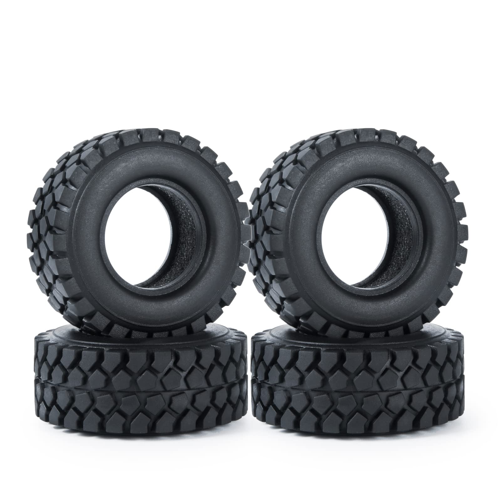 Runup 4PCS 1.0 Tires Soft Rubber Wheel Tyre for Axial 1/24 RC Crawler Car SCX24 90081 AXI00001 AXI00002 AXI00005 Gladiator (B-50mm)