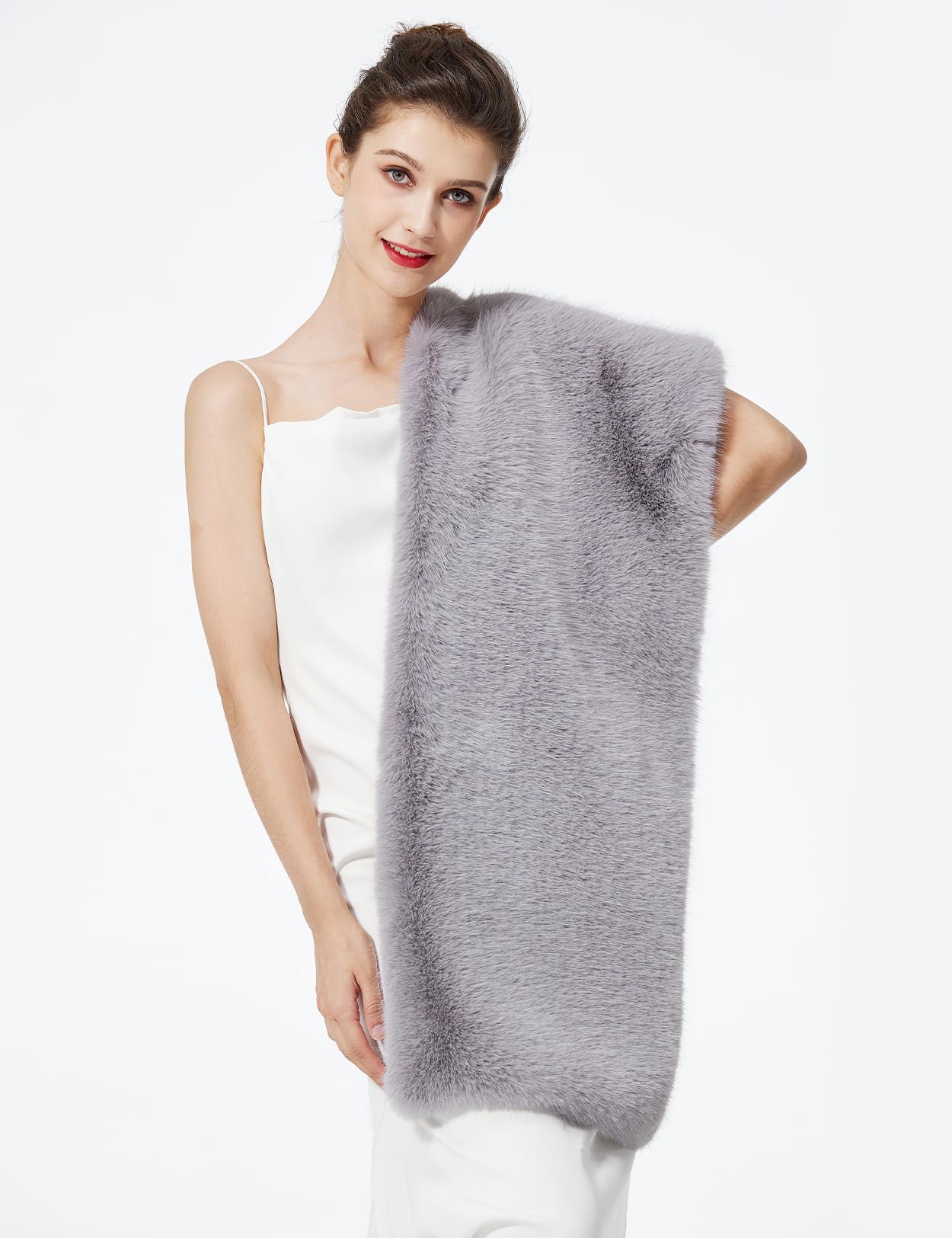 BEAUTELICATE Stola Coprispalle Pelliccia Sintetica Donna Scialle Sposa Pelliccia Sciarpa Elegante per Invernale Matrimonio Cerimonia Damigella