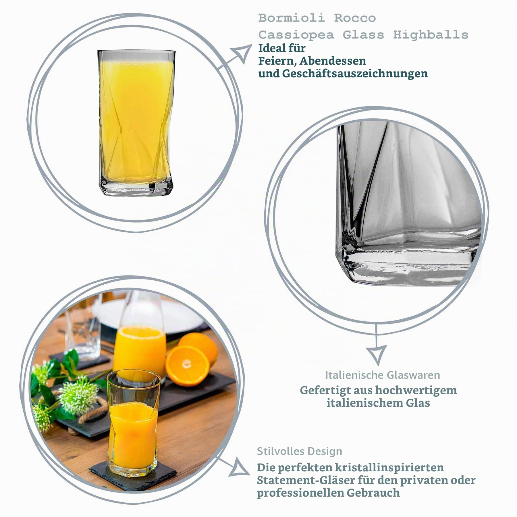 Cassiopea - Trinkgläser - 480 ml - 6 Stück