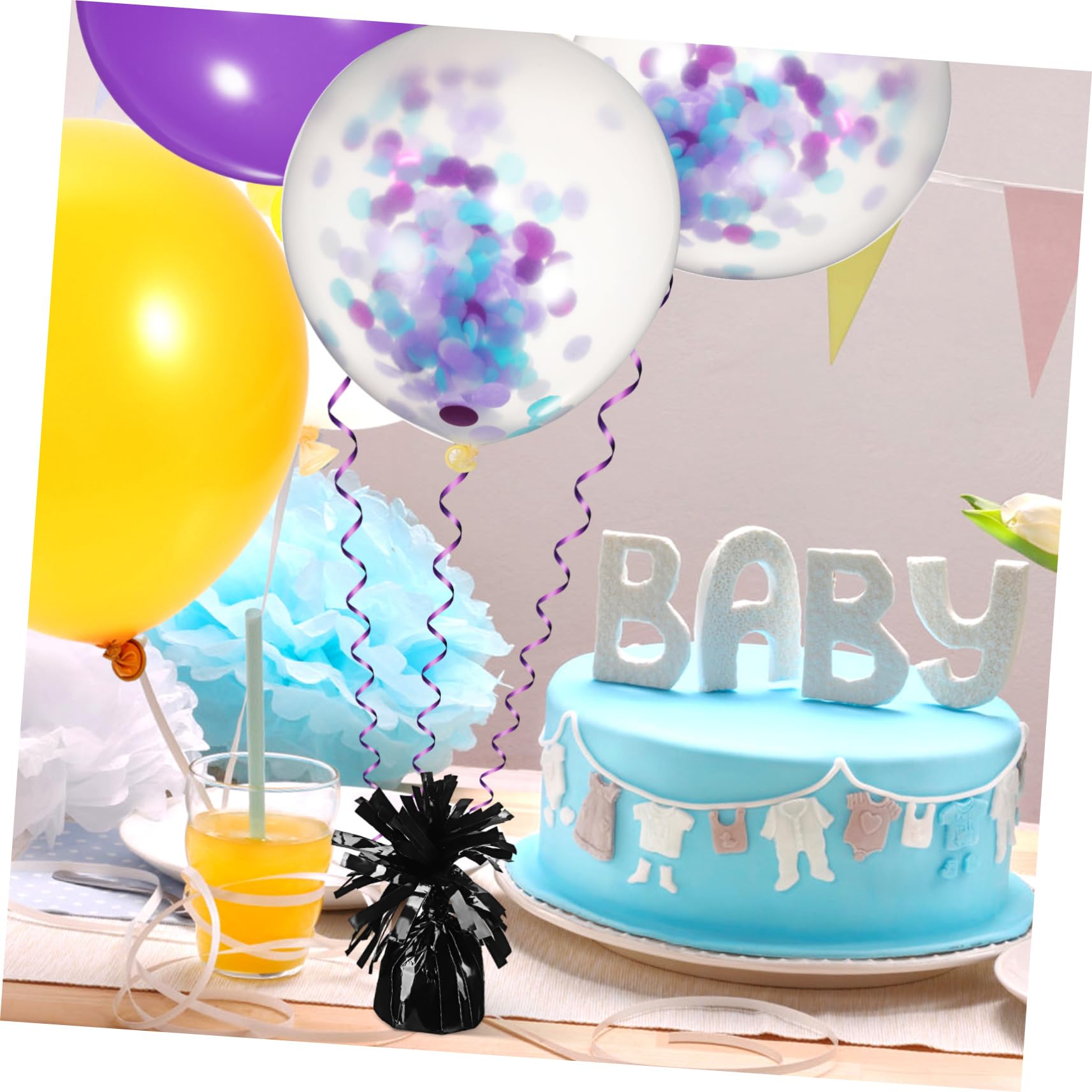 ABOOFAN Pesi per Palloncini 8 Pezzi, in Pet Nero, Riutilizzabili e Facili da Usare, per Matrimonio e Tavoli, Design Compatto e Stabile