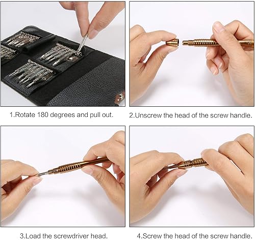 Miniatura 4 de RuoFeng Juego de destornilladores de precisión 25 en 1 Freewise DIY Mini Kit de herramientas de reparación para PC gafas teléfono móvil