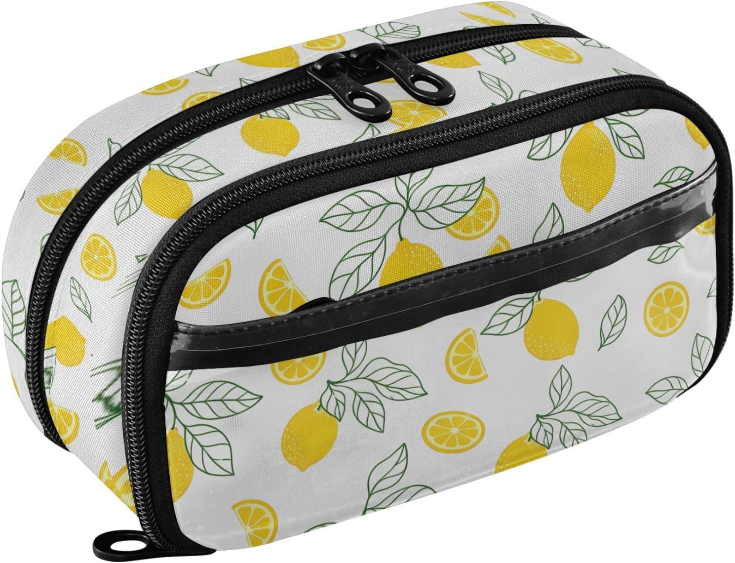 ALAZA Lemon Large Capacity Pencil Case, Aesthetic Stationery Organizer Bag with Clear PVC Window, High Capacity Pen Pouch with Dividers for School Office Travel