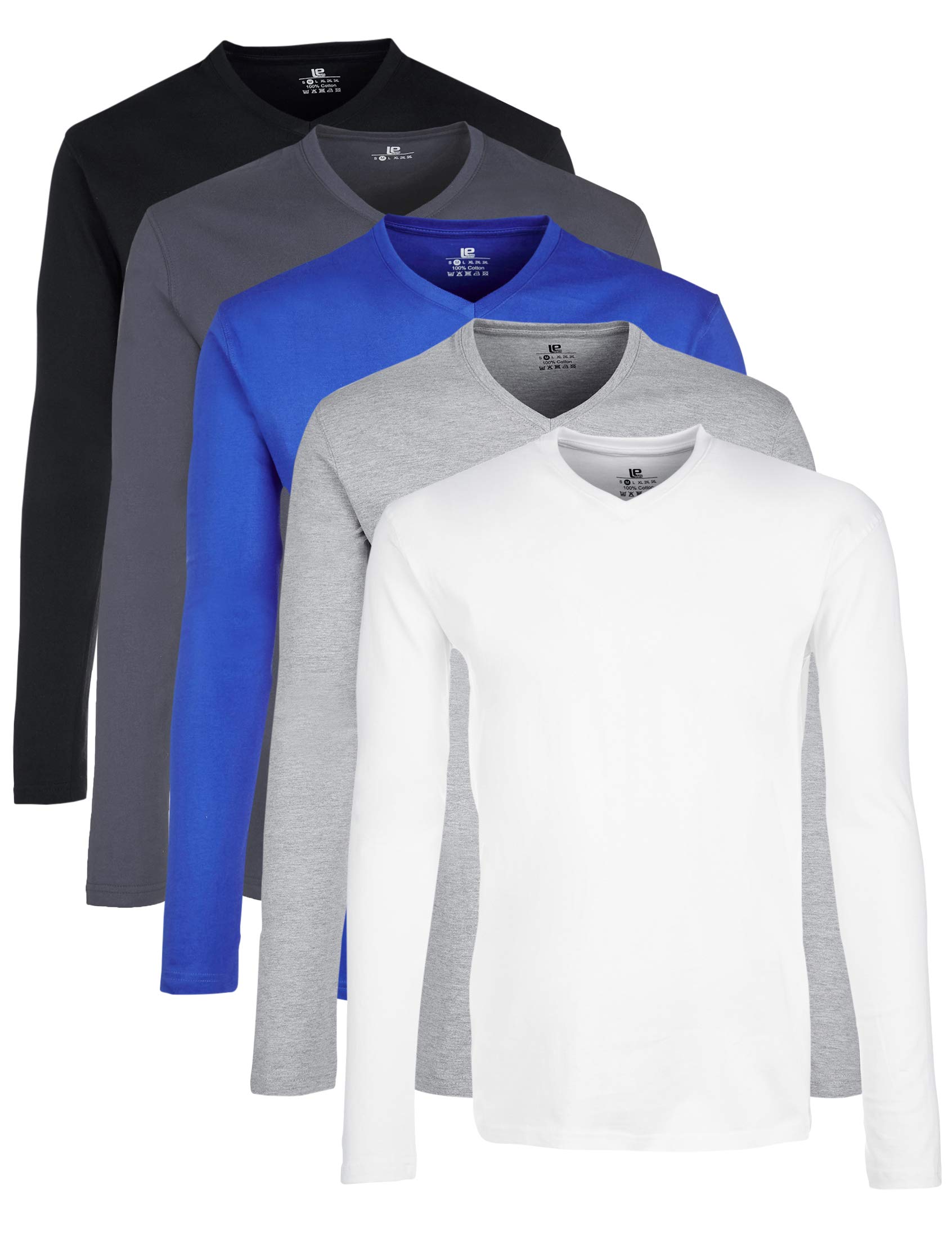 Lower EastMen's Long Sleeve V-Neck Shirt Long Sleeve Top (pack of 5)