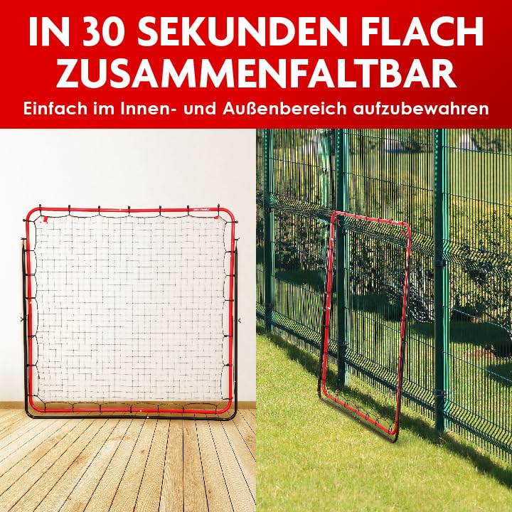 Rebondisseur De Foot 150 X 150 Cm – 6 Angles Réglables – Montage 30 Secondes – Pour Handball, Volley, Basket