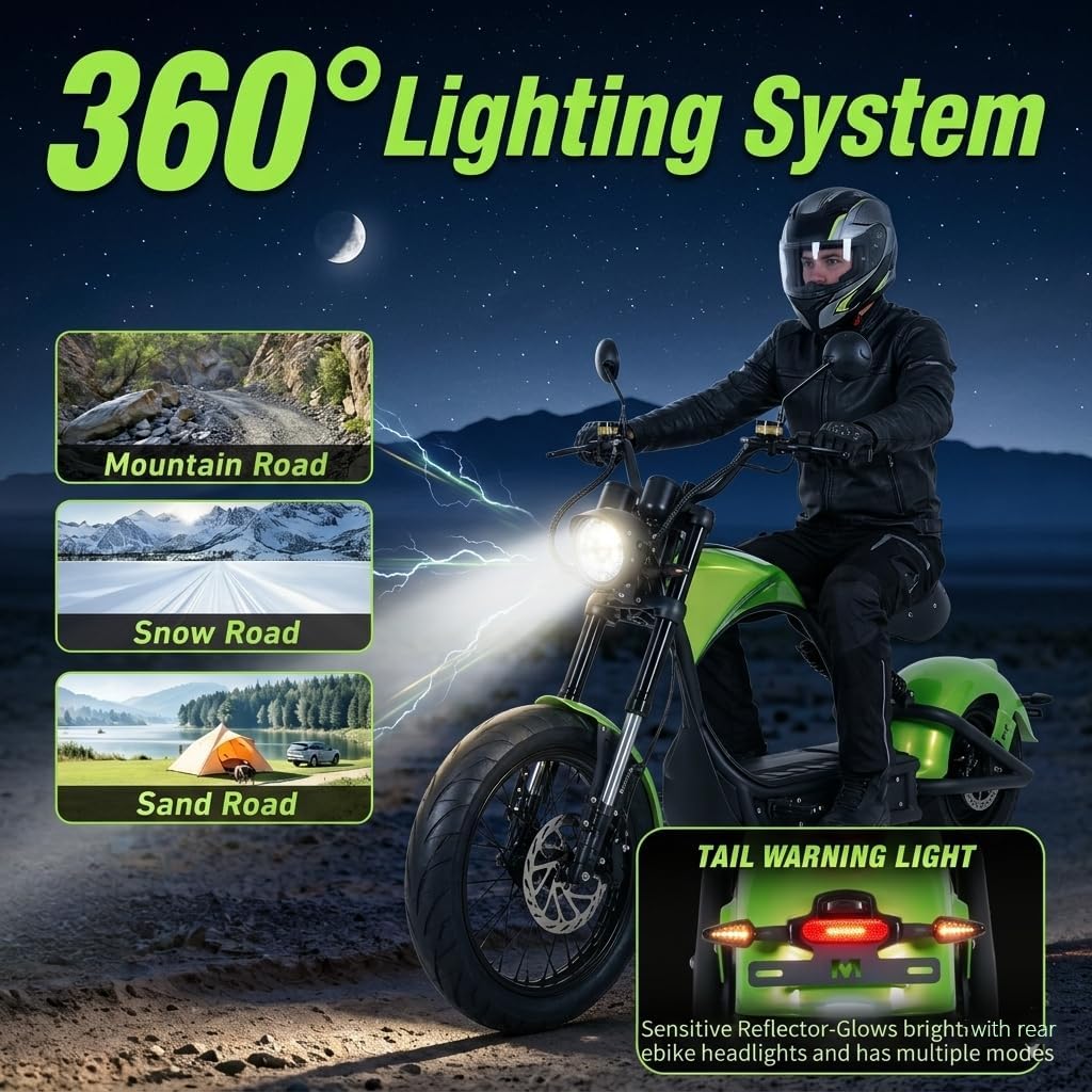 eAhora (2025 Upgraded) M1P Pro 4000W Electric Motorcycle for Adults 50MPH 60V 42Ah 55 Miles Long Range 2 Persons Adult Motorcycle Dual Battery Hydraulic Brakes Street Legal Electric Motorcycle