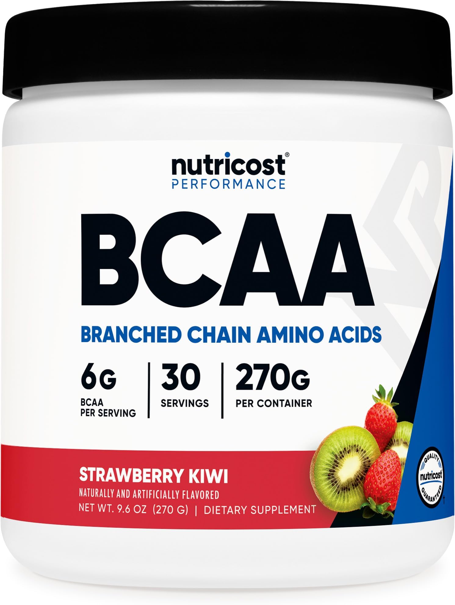 BCAA Powder (Strawberry Kiwi, 30 Servings) - Optimal 2:1:1 Ratio