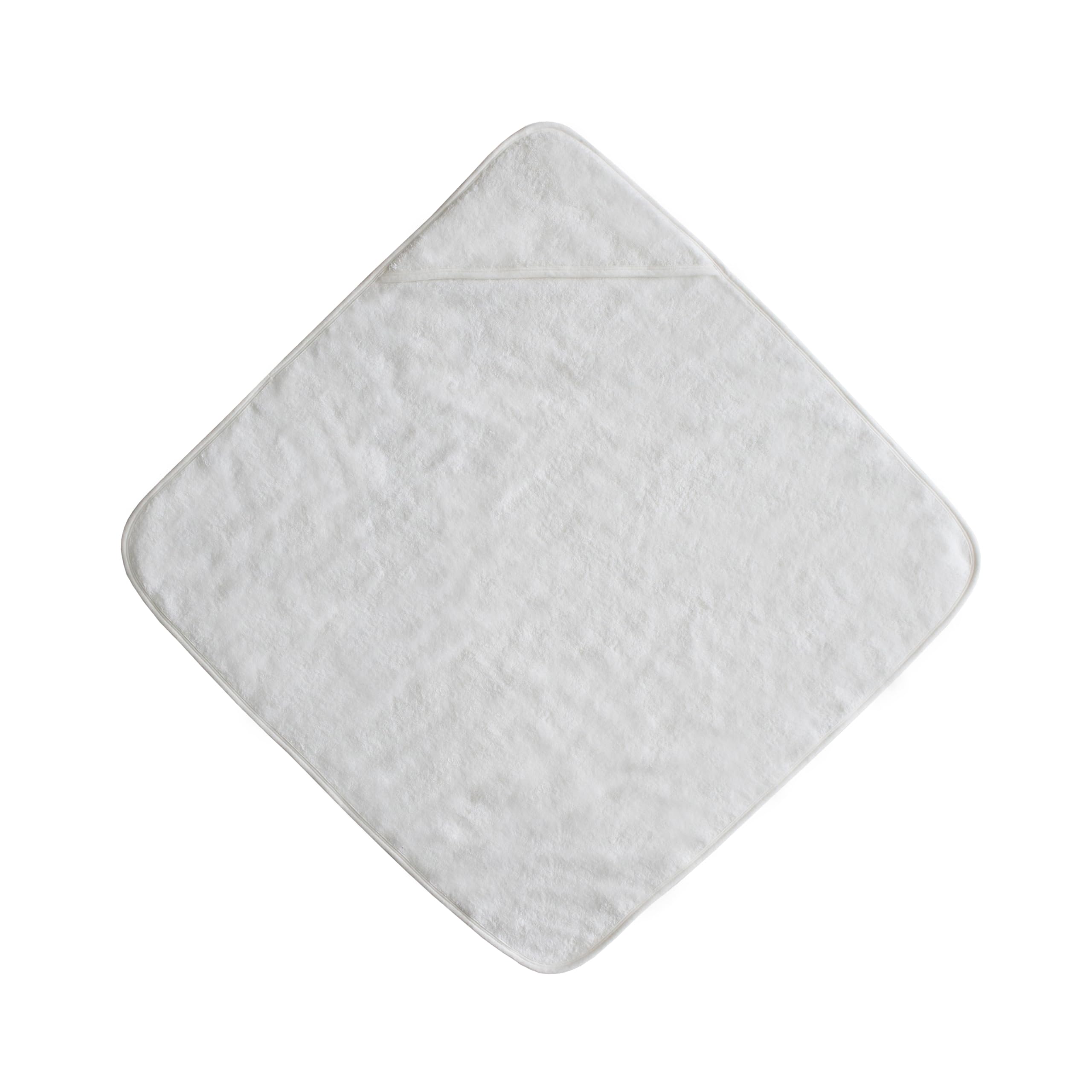 mushie Baby Handtuch mit Kapuze | Kapuzenhandtuch Für Mädchen und Jungen | 100% Baumwolle | 77,5x77,5cm | Baby Badetuch (Pearl-Weiss)