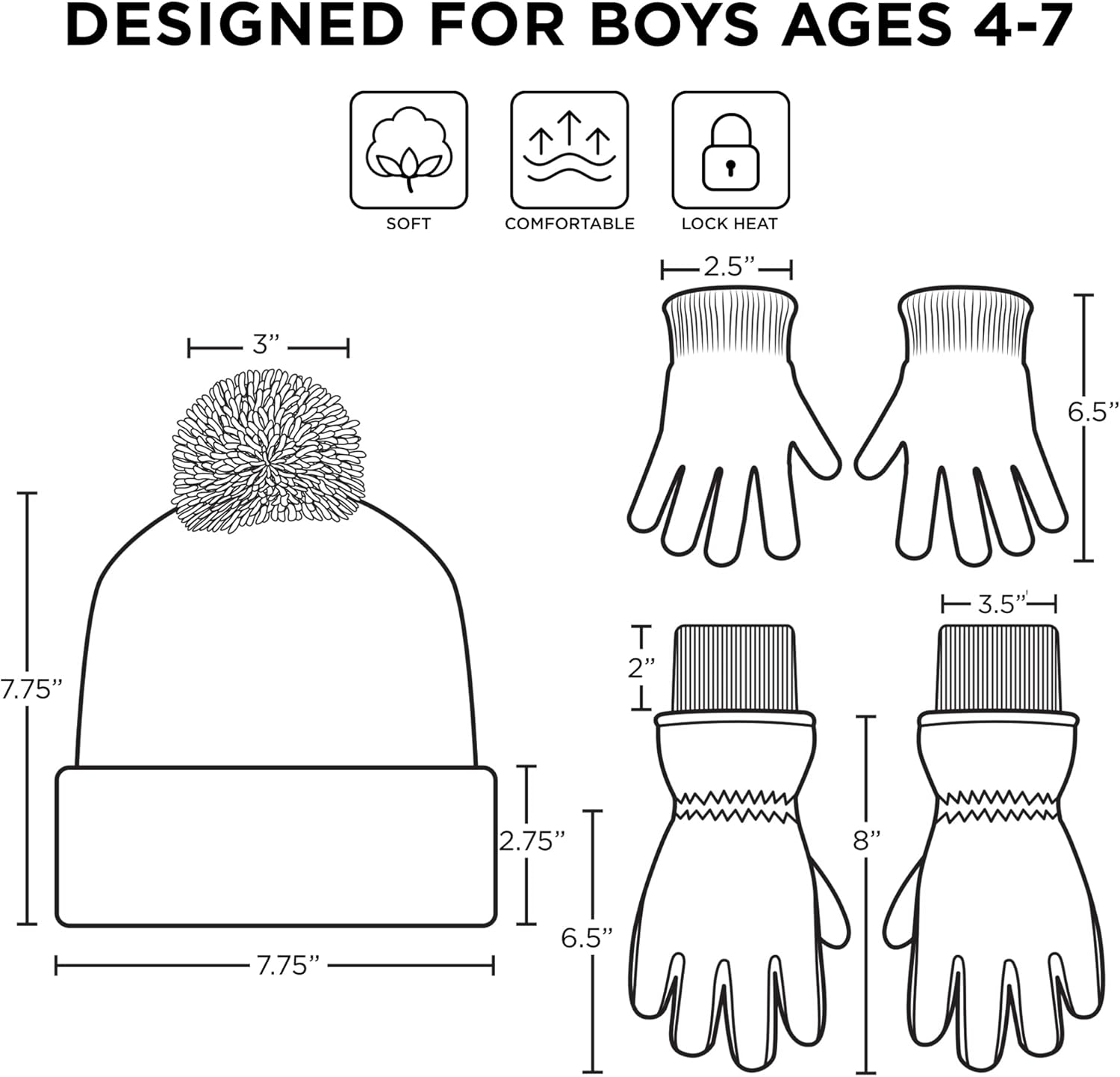 Nintendo Boys Winter Hat with Knit Gloves and Insulated Ski Glove Set, Super Mario For Age 4-7 - Image 7