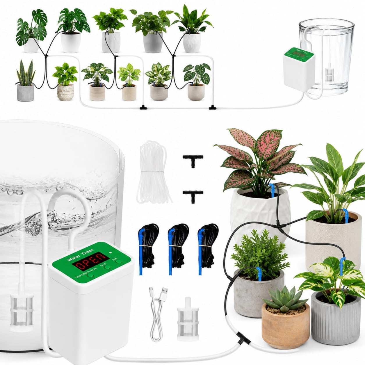 Blackt Electrotech BT29DI2 Automatic Drip Irrigation System Plants | USB Rechargeable Water Timer | Self Watering Kit for Up to 12 Pots-picture-22