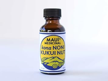 Maui Medicinal Herbs Noni Leaf with Kukui Nut Oil 1oz - Healing Powerful Oil for Glowing and Youthful Skin