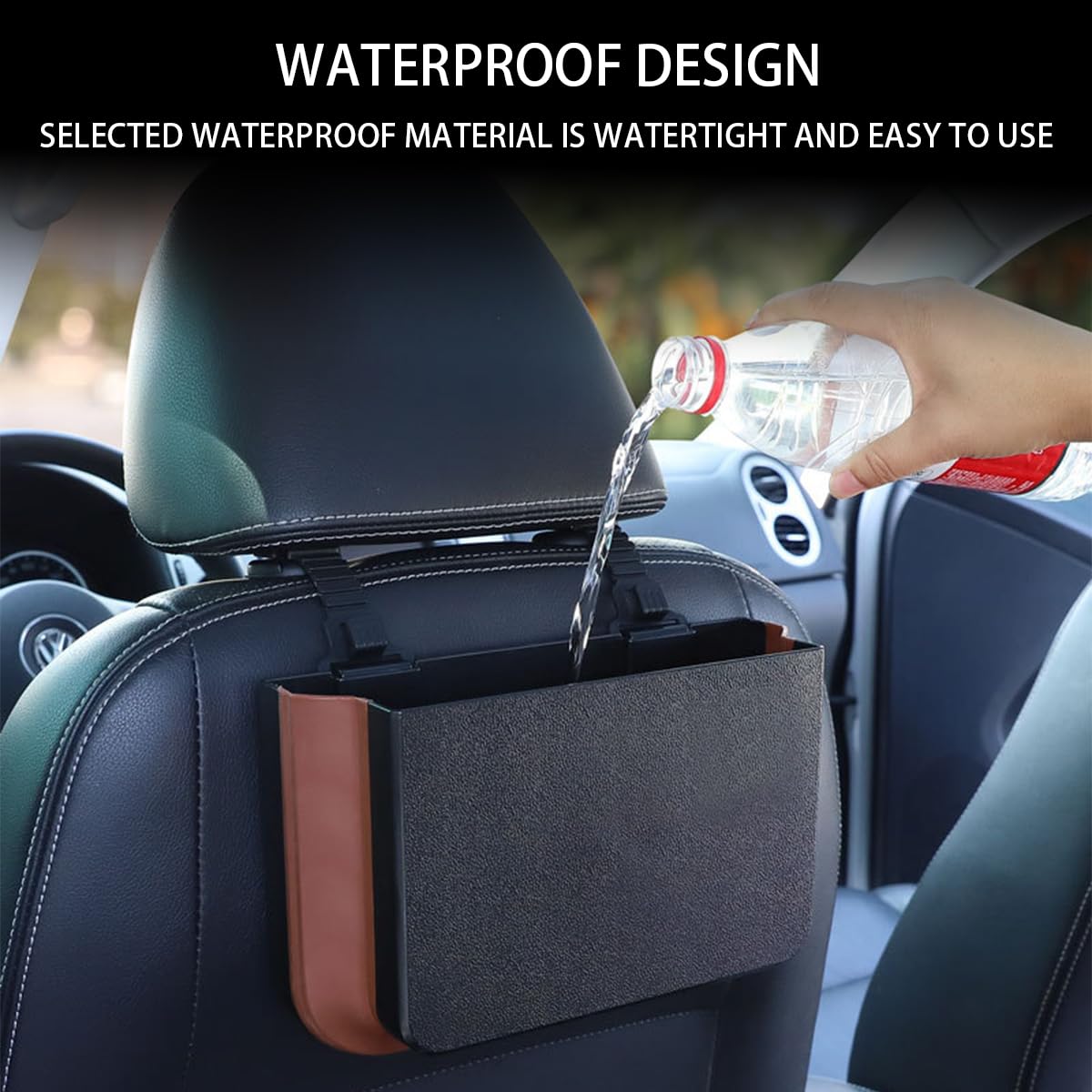 Cestino Portarifiuti Pieghevole Per Auto - Impermeabile, A Prova Di Perdite - Organizer In Tessuto Oxford Per SUV, Camion, Ufficio E Cucina - Nero
