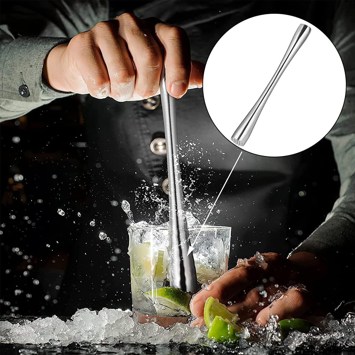 Pilon à Cocktail En Acier Inoxydable 304de 10Pouces Et