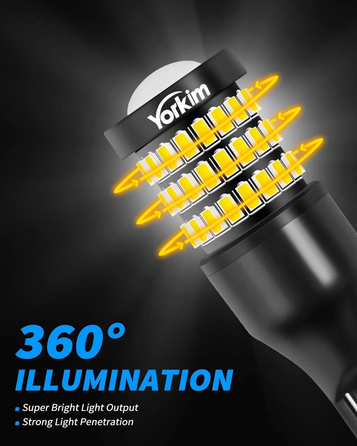 Yorkim 921 LED Bulb 912 Led Reverse Light Super Bright 3014 3030 58-SMD Chipsets Error Free, 921 led backup lights T15 LED Bulb 906 904 902 W16W 921 912 Reverse Lights, 6500K White, Pack of 2