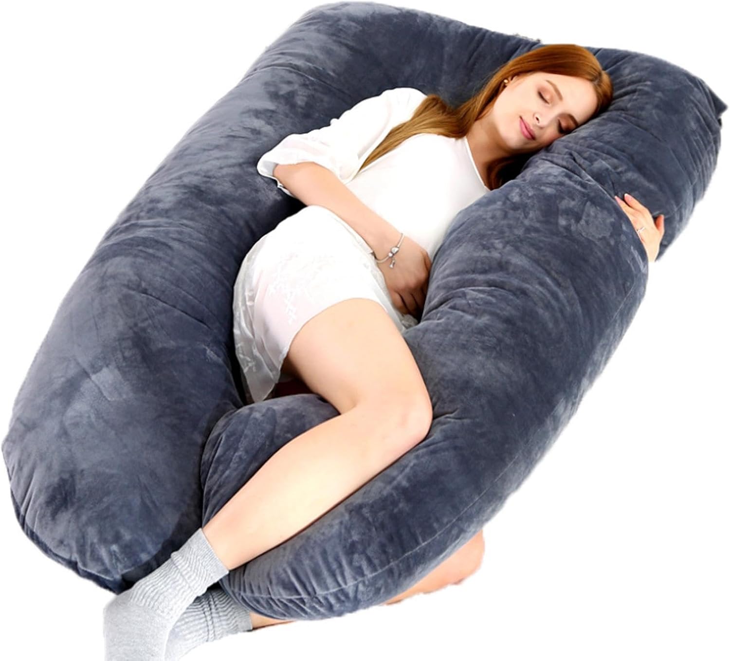Full Body Pillow - Auraform Body Pillow | Side Sleeper U-Shape Maternity Pillow | Pregnancy Sleep Pillow | Flexible Pregnancy Pillow for Lactation | Sleeping | Removable Support Pillow for Relaxing