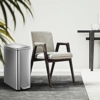 Vista 7 de Fashionwu Basurero delgado rectangular resistente a las manchas con pedal de cierre suave, acero inoxidable cepillado, 50 litros13 galones