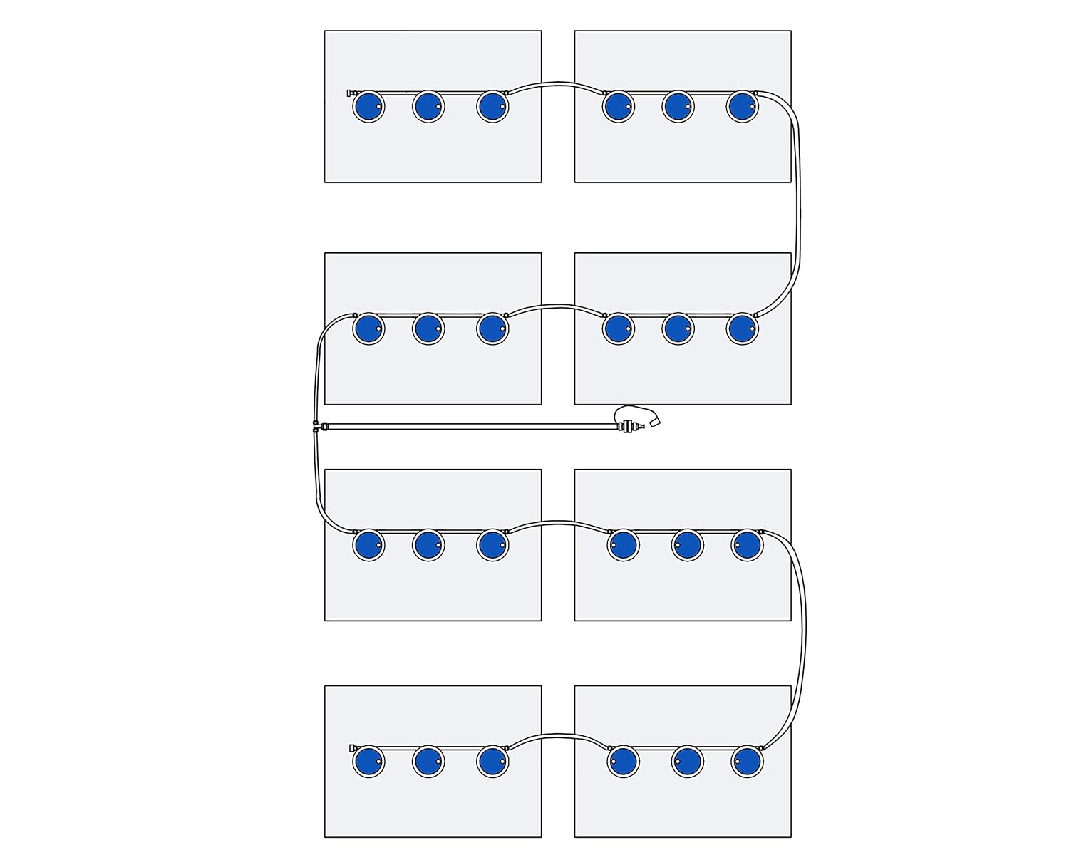 Columbia - P5 6qty - 8v (48v) Battery Watering System | Golf Cart Battery Watering System | Manual Pump Included | Made in USA