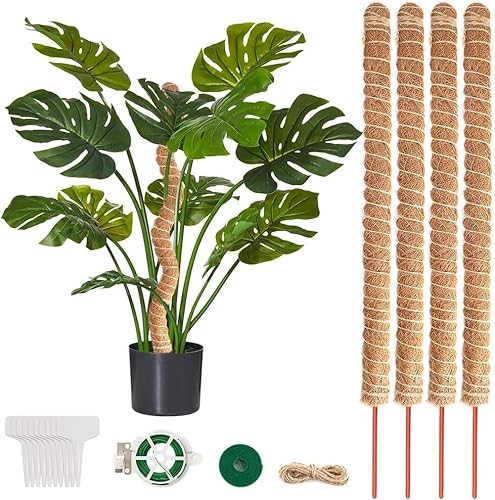 Moss Pole for Monstera 4pcs 70cm Moss Pole Bendable Plant Supports for Indoor Plants