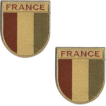 2Pcs France Flag Patch French Embroidered Tactical Military Morale Vest Hook Patches Badages Emblem Applique Sew on for Clothing Bags Armband Hats Jackets
