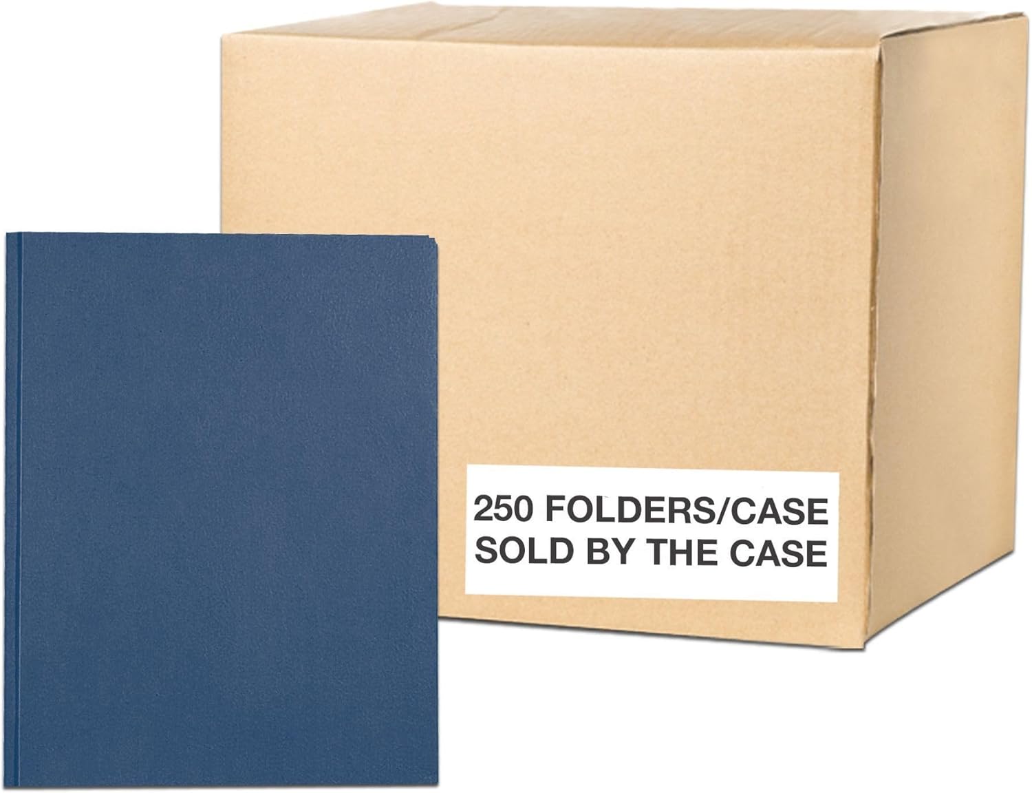 Roaring Spring Pocket Folders with Prongs, 11.75"x9.5", Twin Pockets Hold 25 Sheets Each, 11 pt tag Board, 25/Box, Dark Blue Color (Pack of 10)