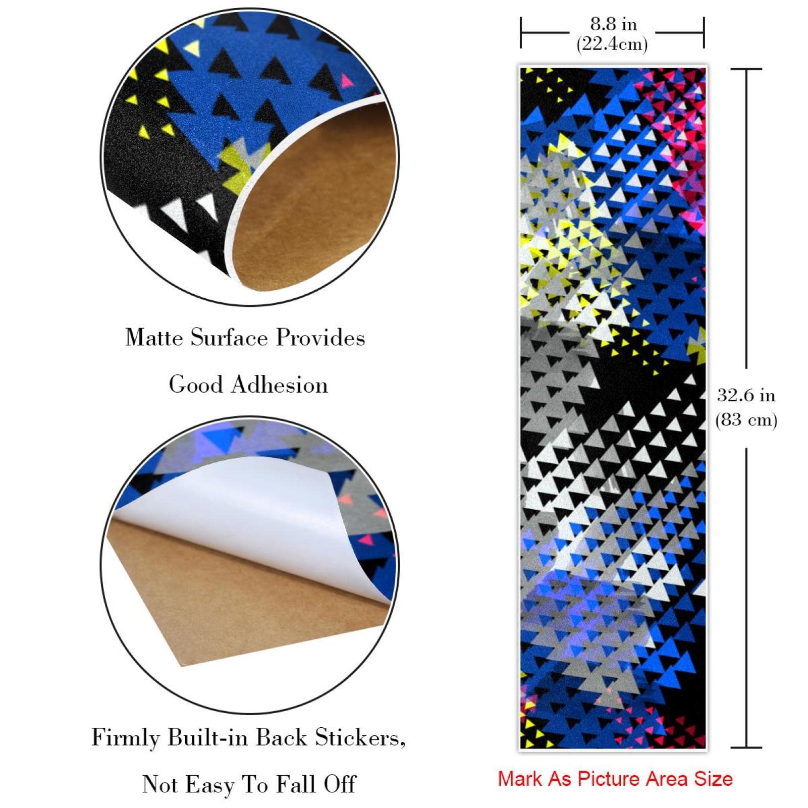 Abstrakte Grafiken, Skateboard-Griptape, Schleifpapier, Longboard-Aufkleber, Scooter, Deck, Sandpapier, 2 Stück