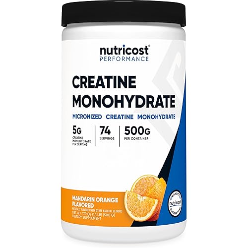 Nutricost Creatine Monohydrate Powder (Mandarin Orange, 500 Gram) - Micronized Creatine Supplement - Vegan, Non-GMO, Gluten Free