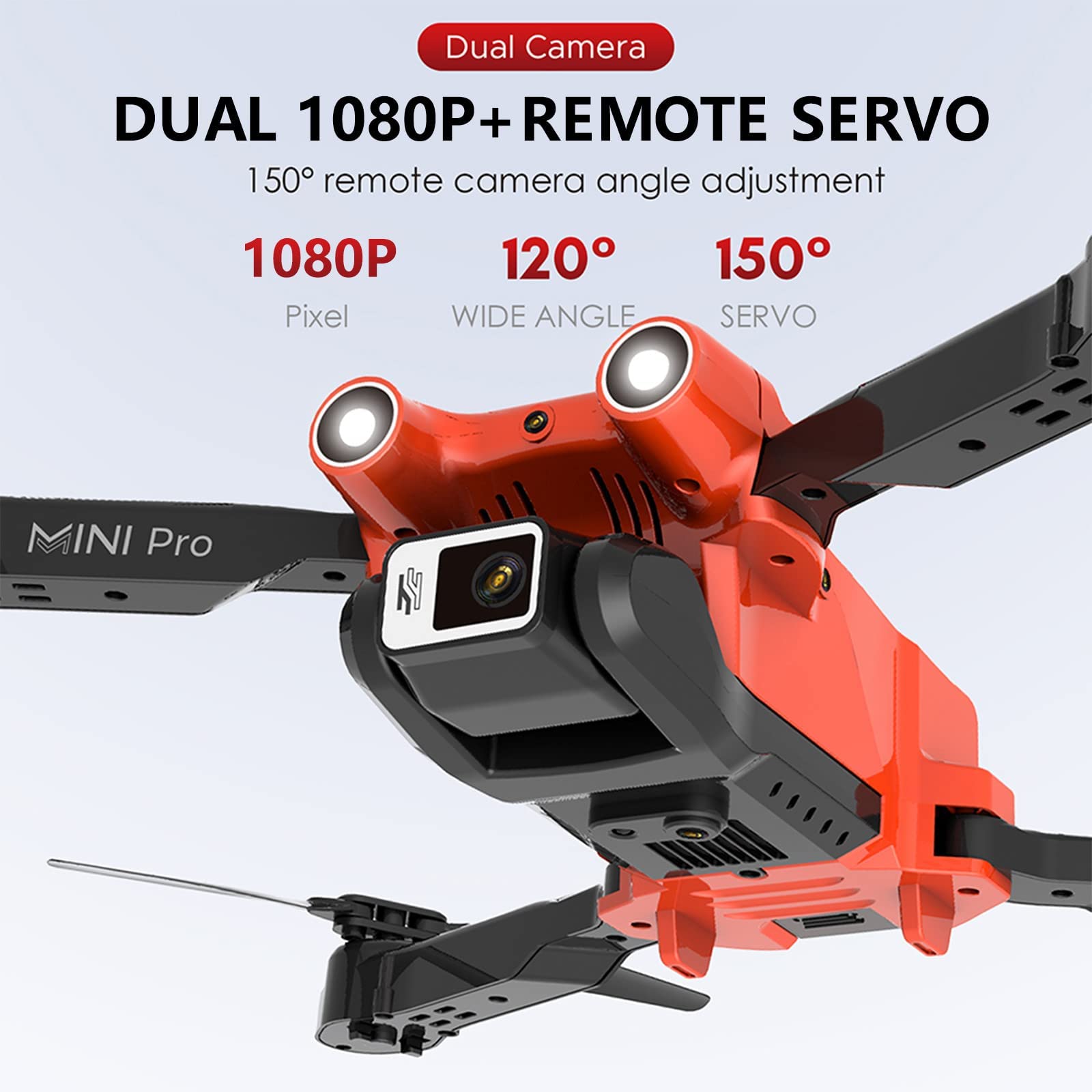 Dron z kamerą 1080P dla dorosłych i dzieci, składany quadcopter zdalnie sterowany FPV z optycznym pozycjonowaniem przepływu, najazd 360 stopni, dostrajanie w czterech kierunkach, z