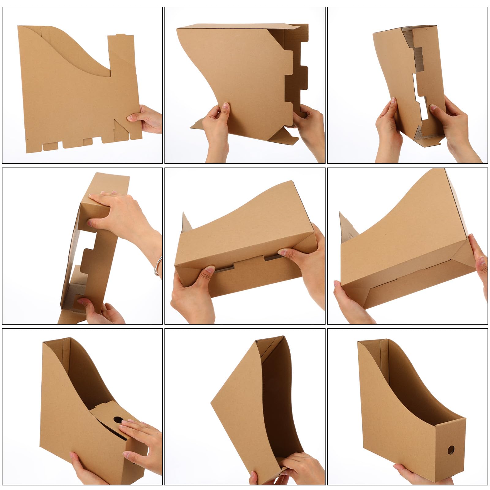 Zeitschriftenhalter aus Karton, stabile Buchkörbe für Klassenzimmer, Bibliothek, 26,7 x 26,9 x 8,9 cm, vertikale Aktenordner, 20 Stück