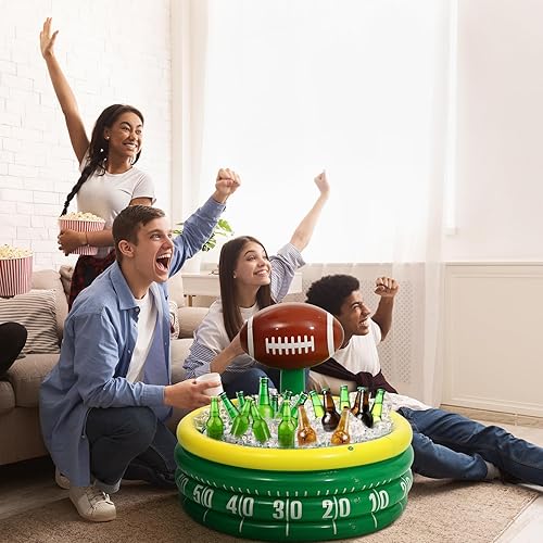 Miniatura 5 de Bencailor Enfriador inflable de fútbol para lanzar juguetes de decoración inflable de fútbol enfriador de bebidas de fútbol rugby enfriador de